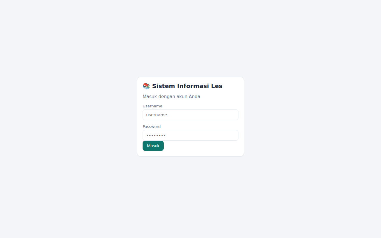 Preview Sistem Informasi Les